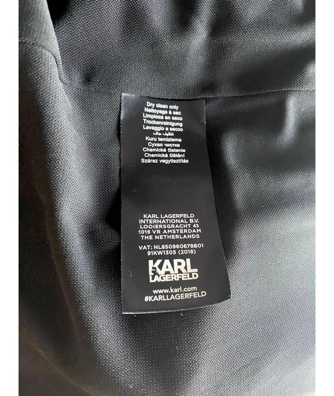 KARL LAGERFELD Черное вискозное коктейльное платье, фото 4