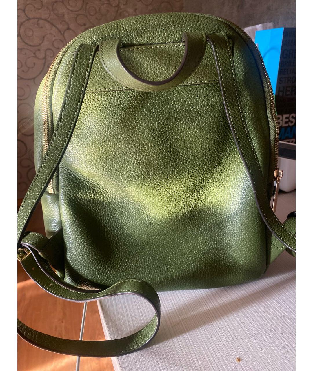 MICHAEL KORS Зеленый кожаный рюкзак, фото 3