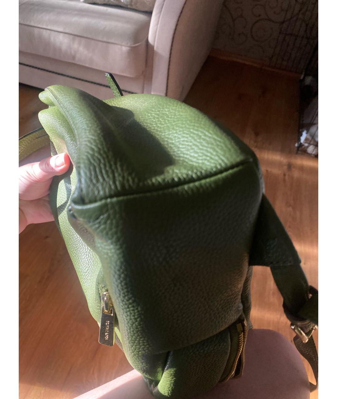 MICHAEL KORS Зеленый кожаный рюкзак, фото 7