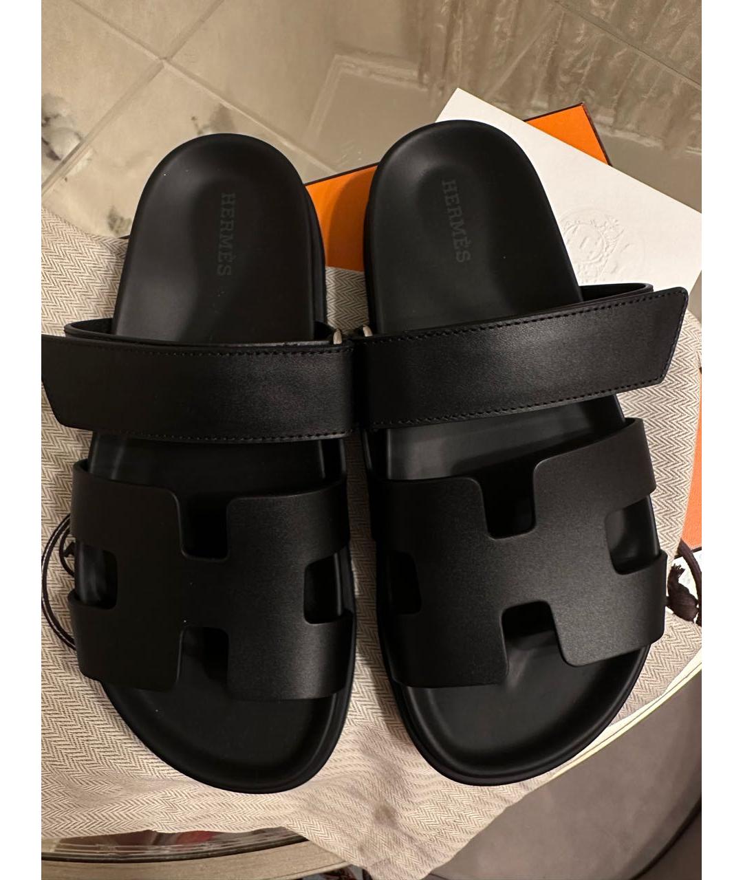 HERMES PRE-OWNED Черные кожаные сандалии, фото 2