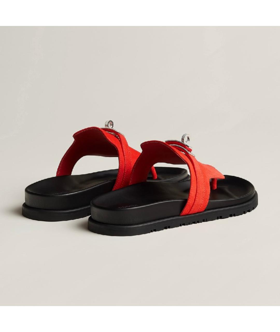 HERMES PRE-OWNED Красные замшевые сандалии, фото 3
