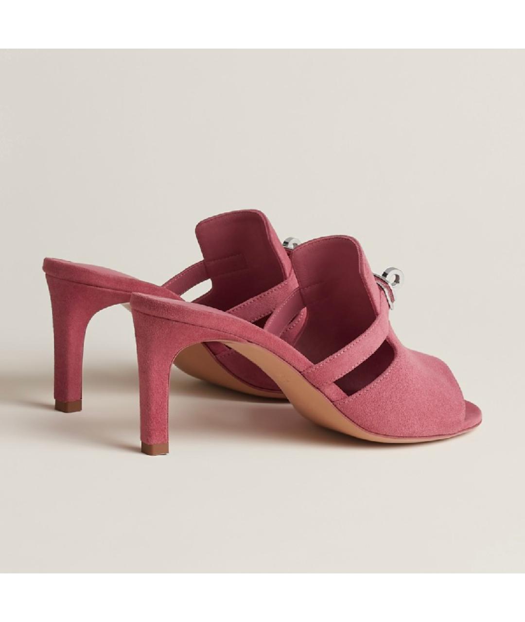 HERMES PRE-OWNED Розовые замшевые сандалии, фото 3