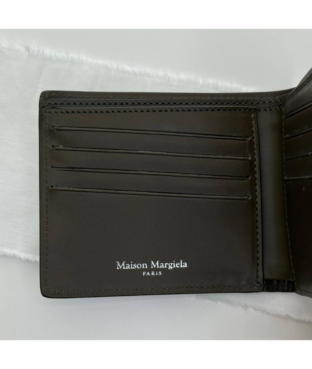 MAISON MARGIELA Зеленый кожаный кошелек, фото 5
