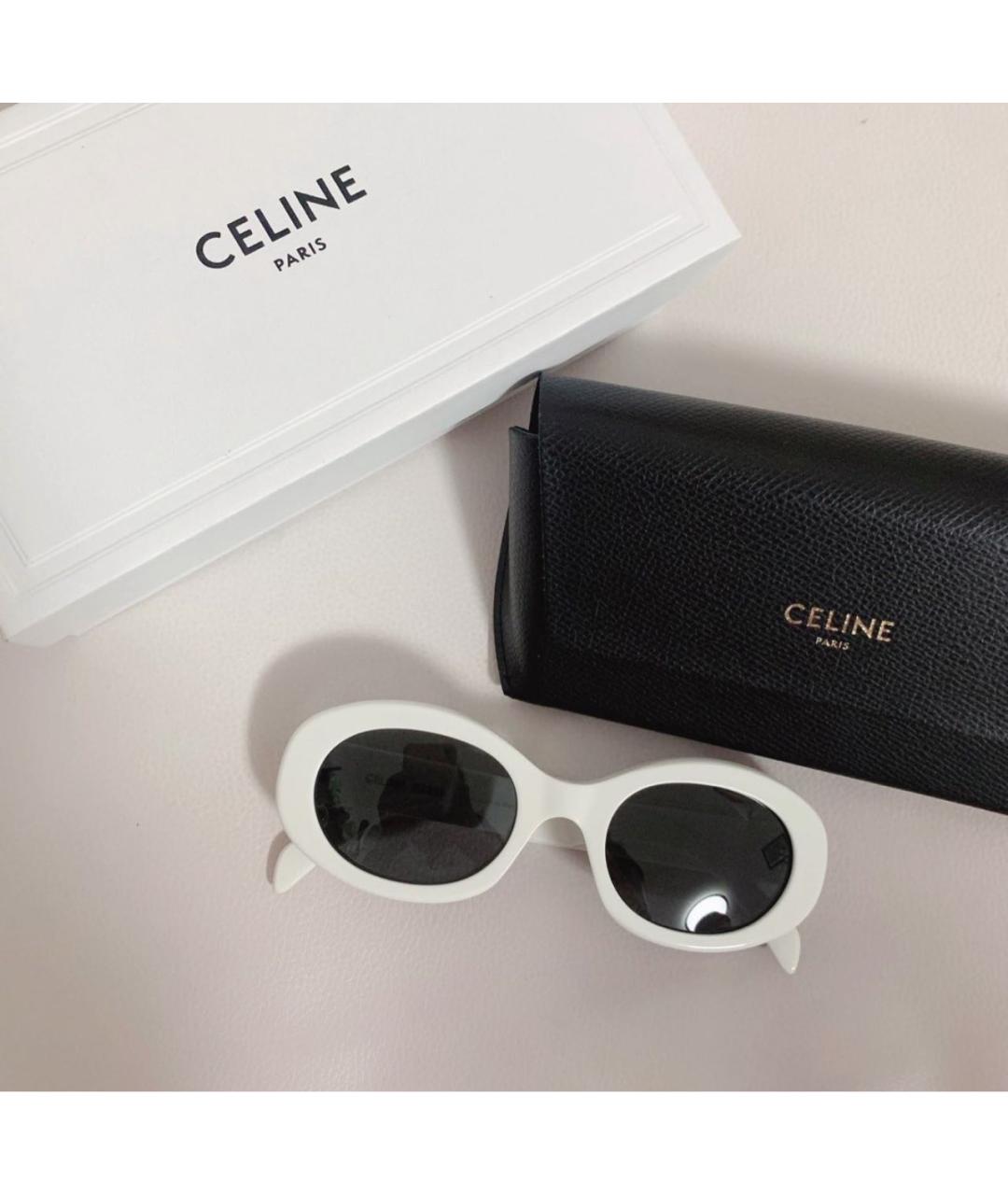 CELINE PRE-OWNED Белые пластиковые солнцезащитные очки, фото 4