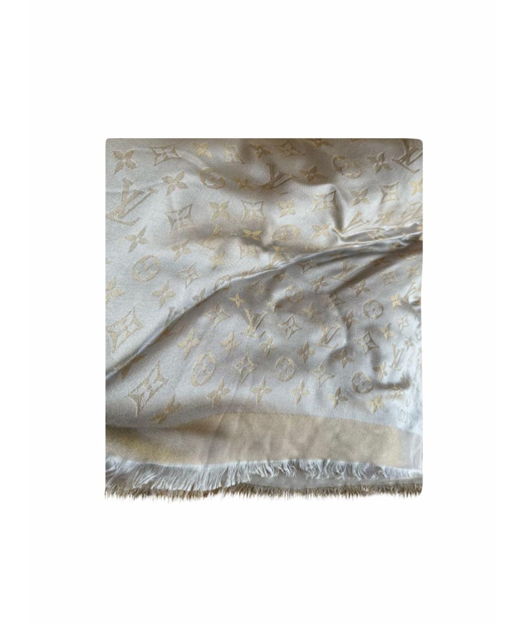 LOUIS VUITTON Серый шелковый платок, фото 1