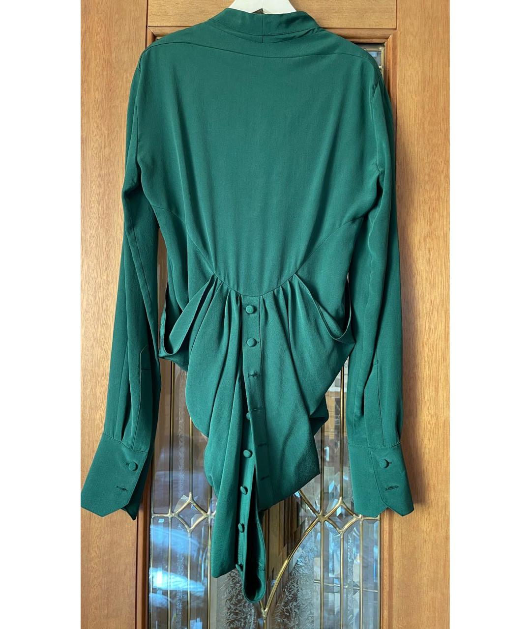 BALENCIAGA Зеленая шелковая блузы, фото 2