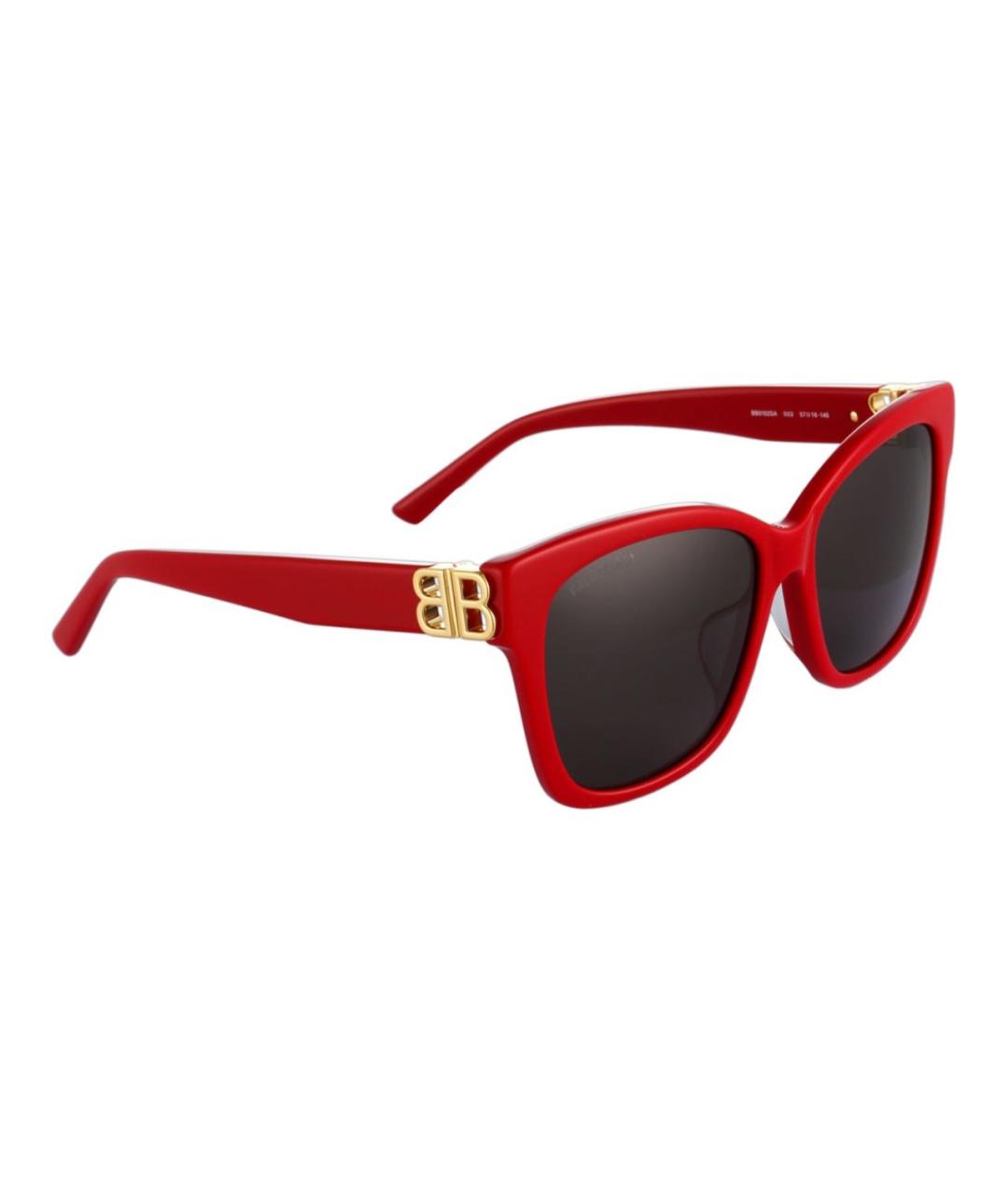 BALENCIAGA Красные пластиковые солнцезащитные очки, фото 4