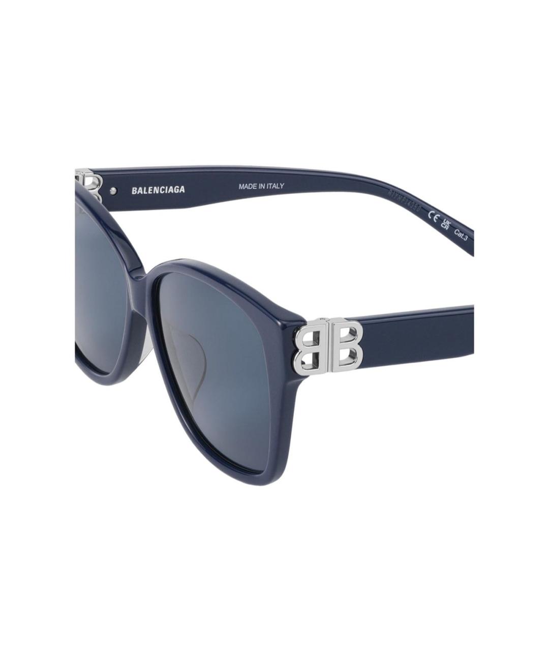 BALENCIAGA Синие пластиковые солнцезащитные очки, фото 4