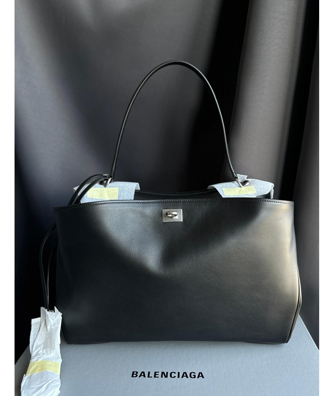 BALENCIAGA Черная кожаная сумка через плечо, фото 2