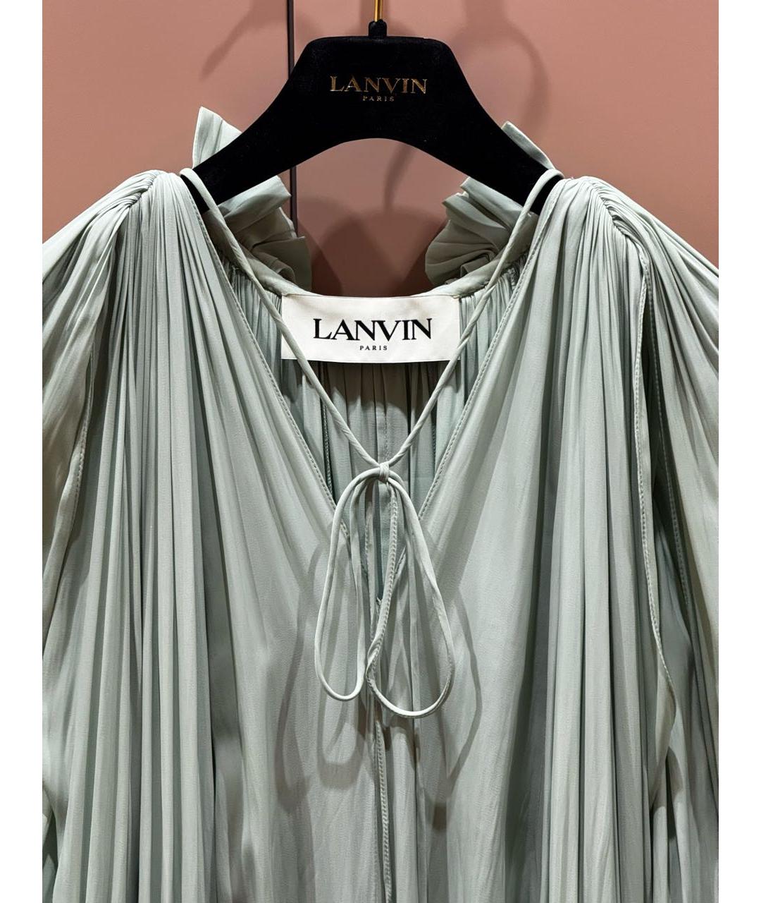 LANVIN Голубое полиэстеровое вечернее платье, фото 3