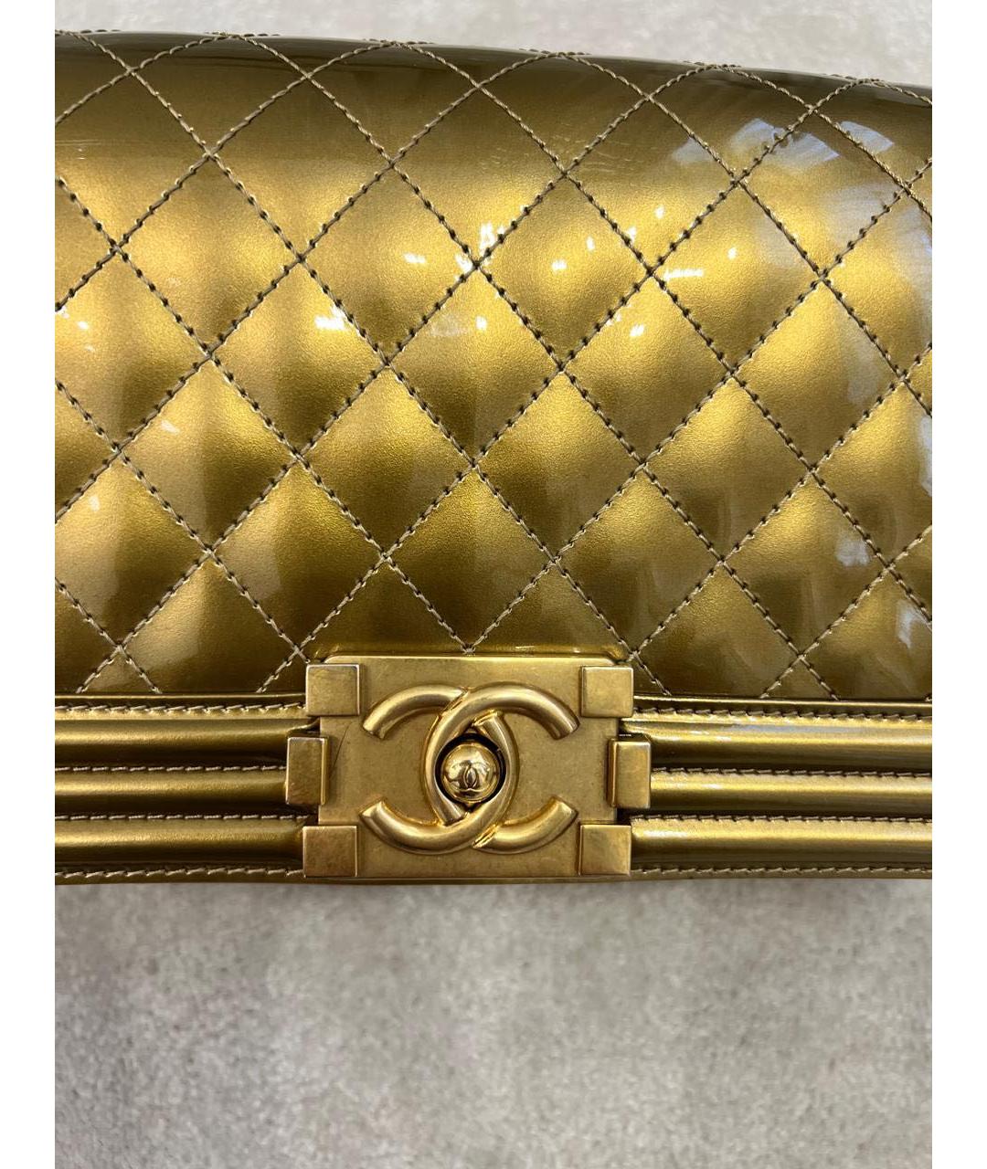 CHANEL PRE-OWNED Золотая сумка через плечо, фото 5