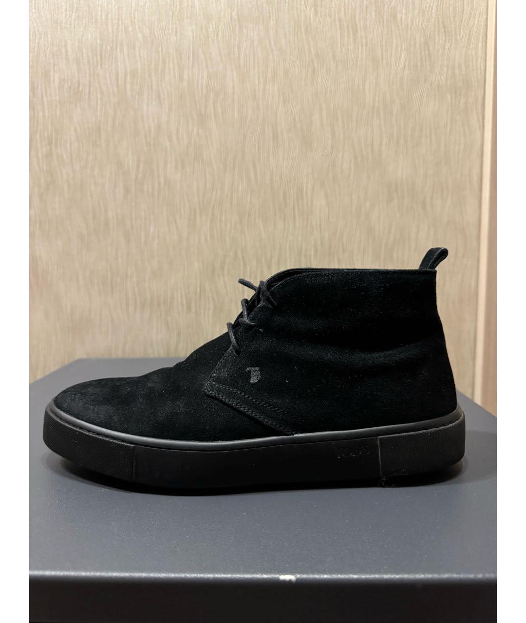 TOD'S Черные замшевые низкие ботинки, фото 6