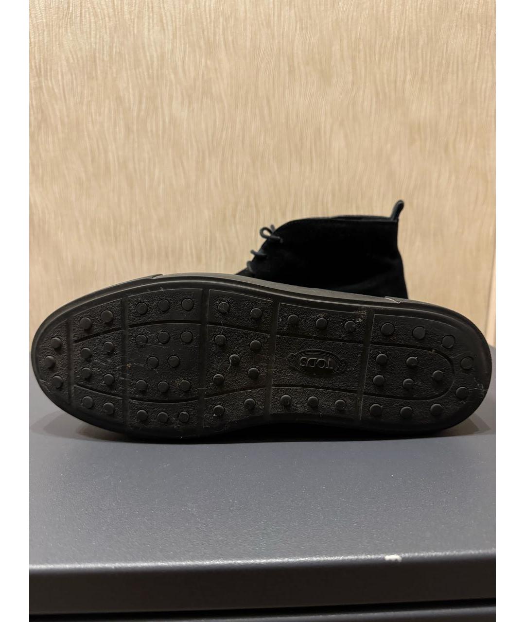TOD'S Черные замшевые низкие ботинки, фото 5