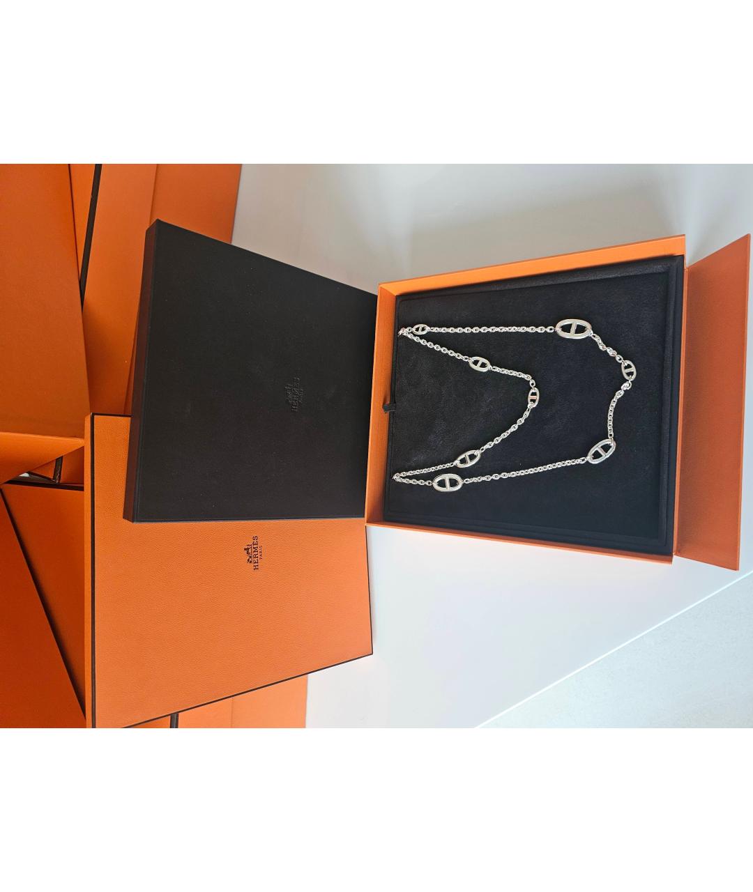 HERMES Серебряное серебряное колье, фото 4