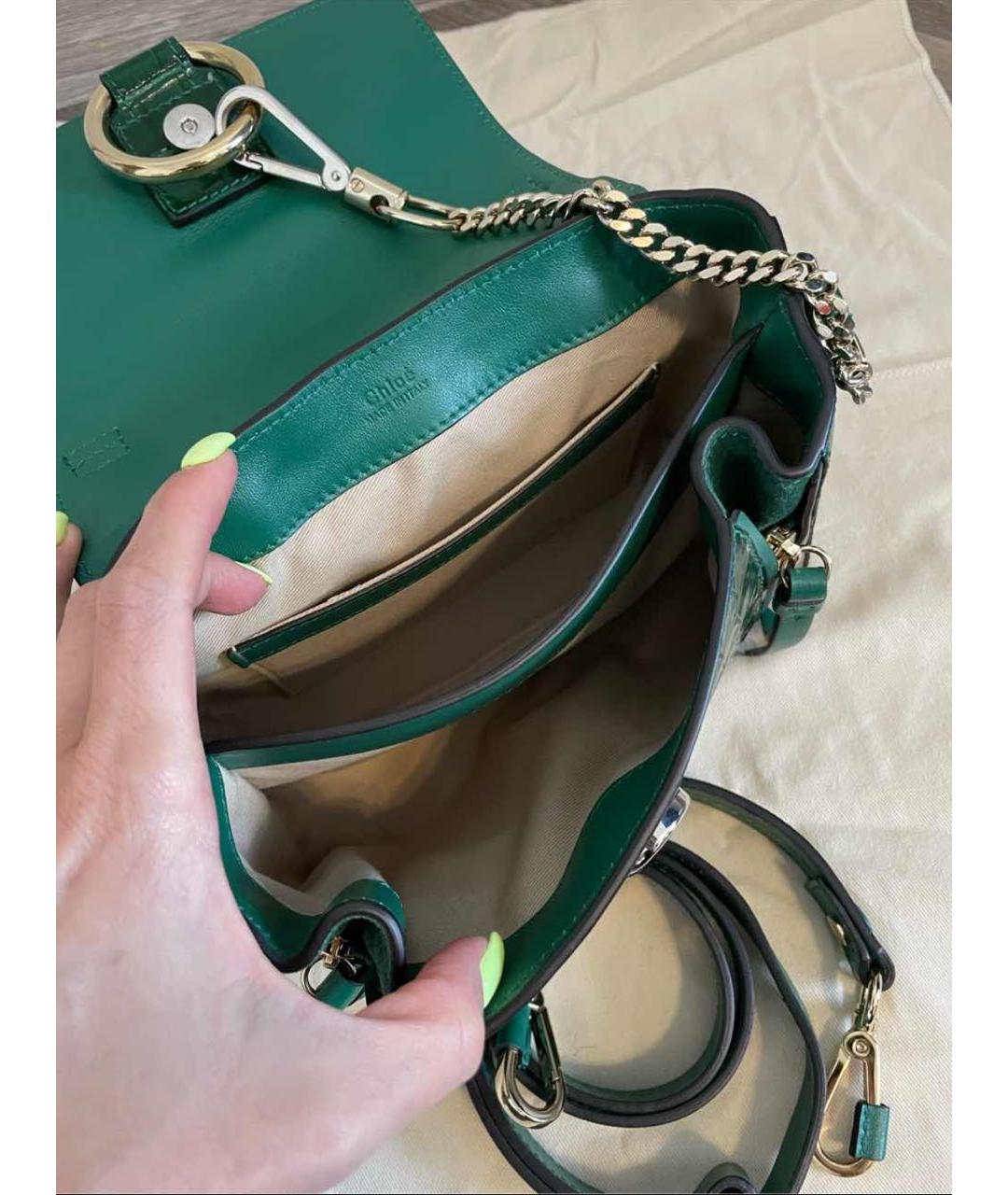 CHLOE Зеленая кожаная сумка через плечо, фото 4