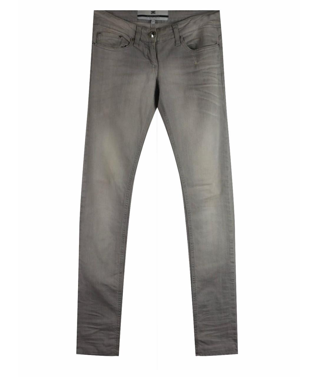 ELISABETTA FRANCHI Серые хлопко-эластановые джинсы слим, фото 1