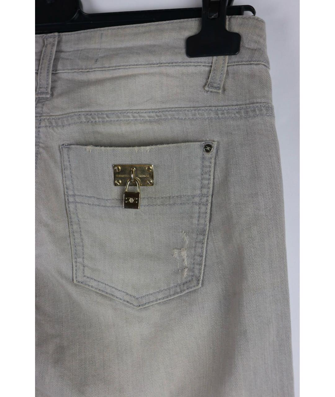 ELISABETTA FRANCHI Серые хлопко-эластановые джинсы слим, фото 4