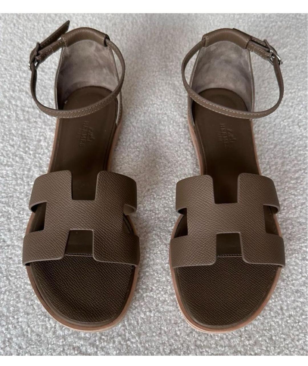 HERMES PRE-OWNED Серые кожаные сандалии, фото 2