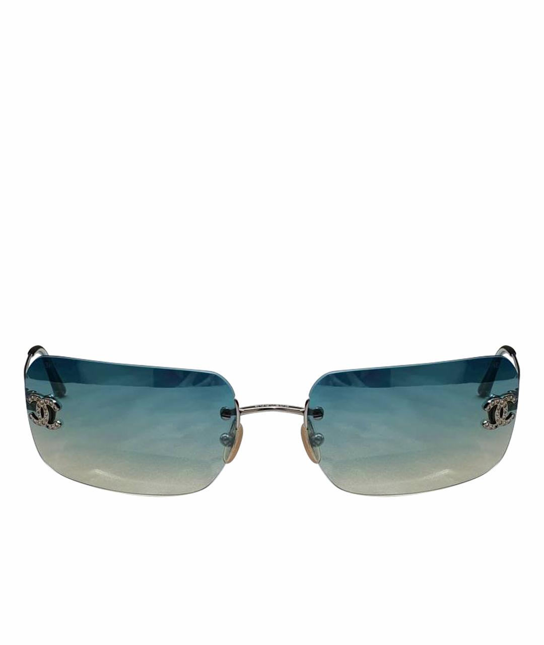 CHANEL Голубые пластиковые солнцезащитные очки, фото 1