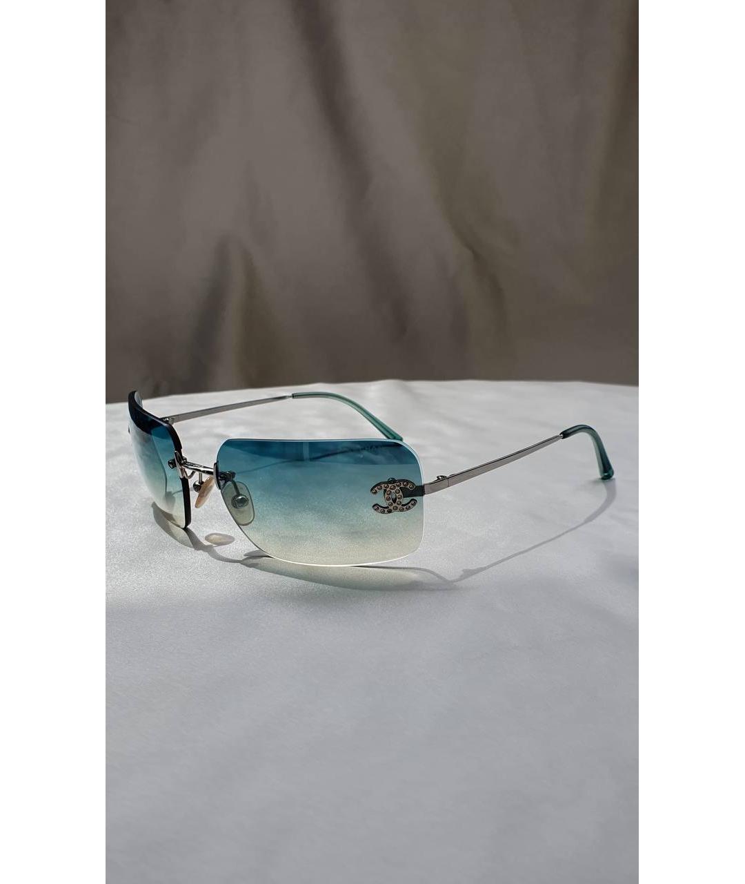 CHANEL Голубые пластиковые солнцезащитные очки, фото 2