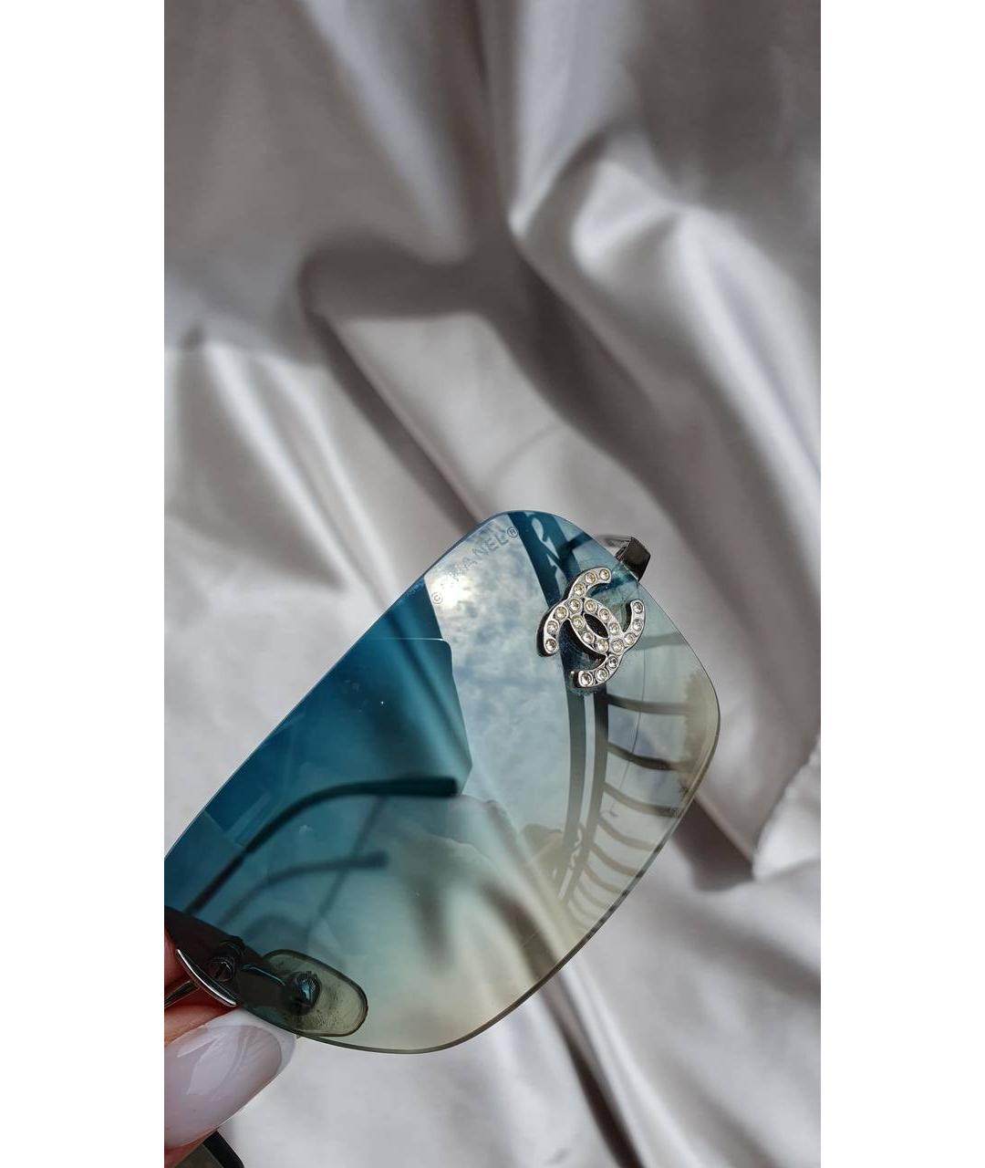 CHANEL Голубые пластиковые солнцезащитные очки, фото 4
