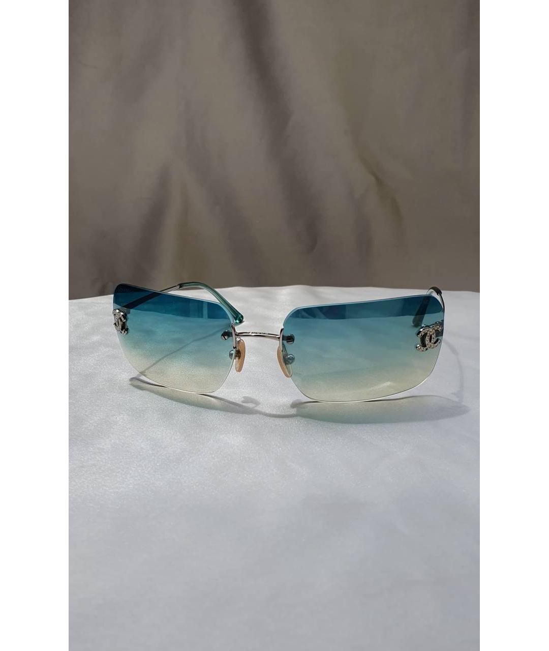 CHANEL Голубые пластиковые солнцезащитные очки, фото 6