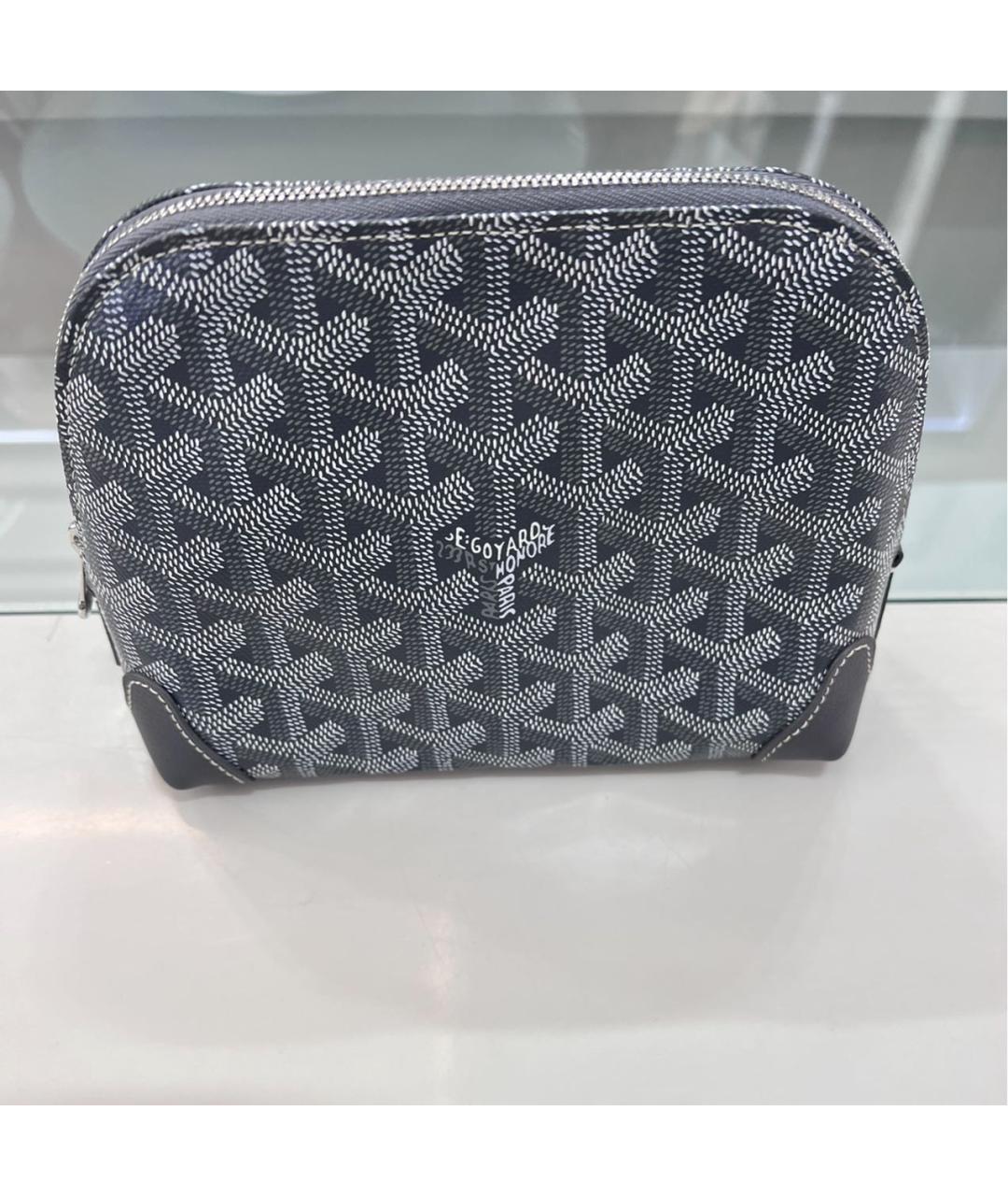 GOYARD Серая кожаная косметичка, фото 7