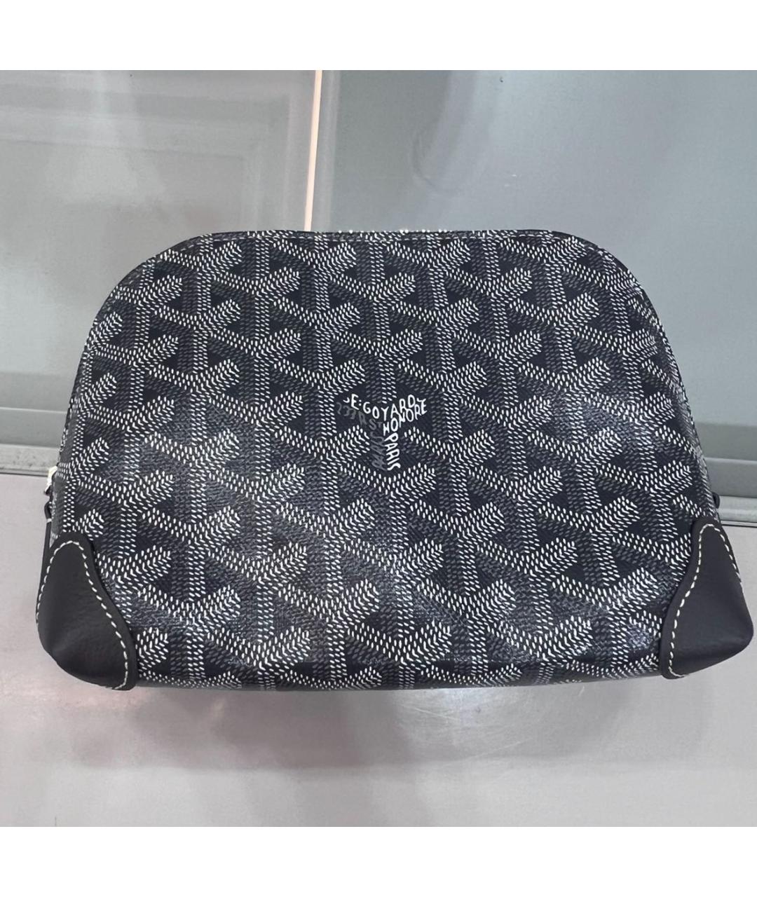GOYARD Серая кожаная косметичка, фото 4