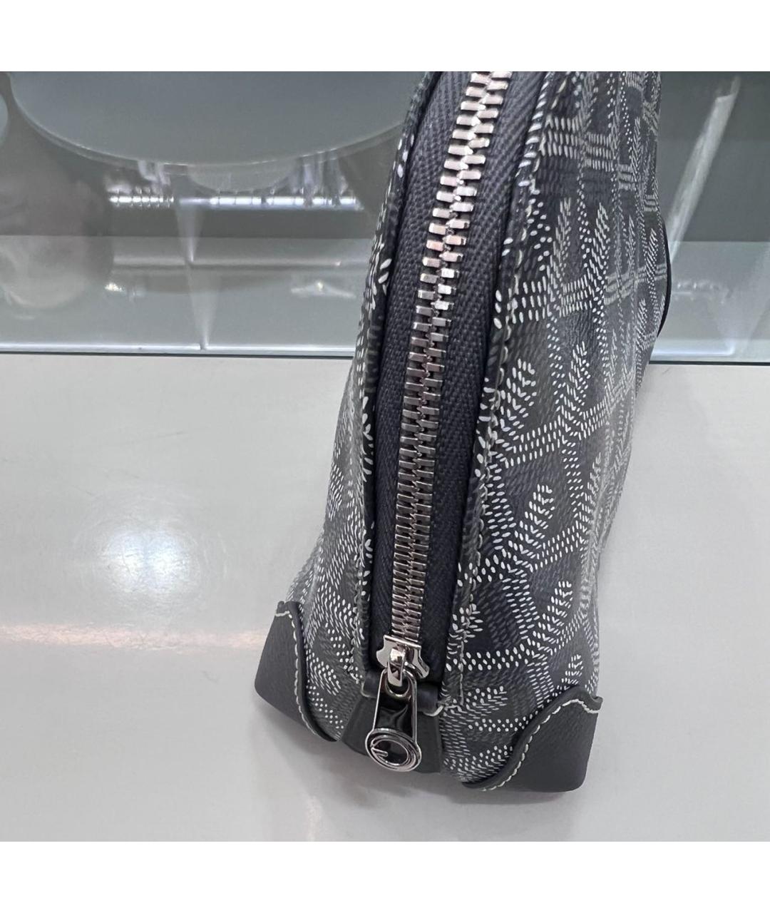 GOYARD Серая кожаная косметичка, фото 3