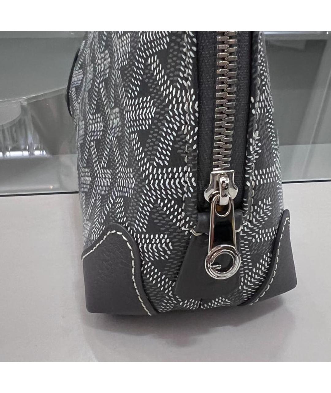 GOYARD Серая кожаная косметичка, фото 5