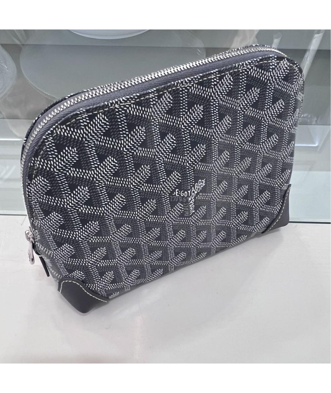 GOYARD Серая кожаная косметичка, фото 2