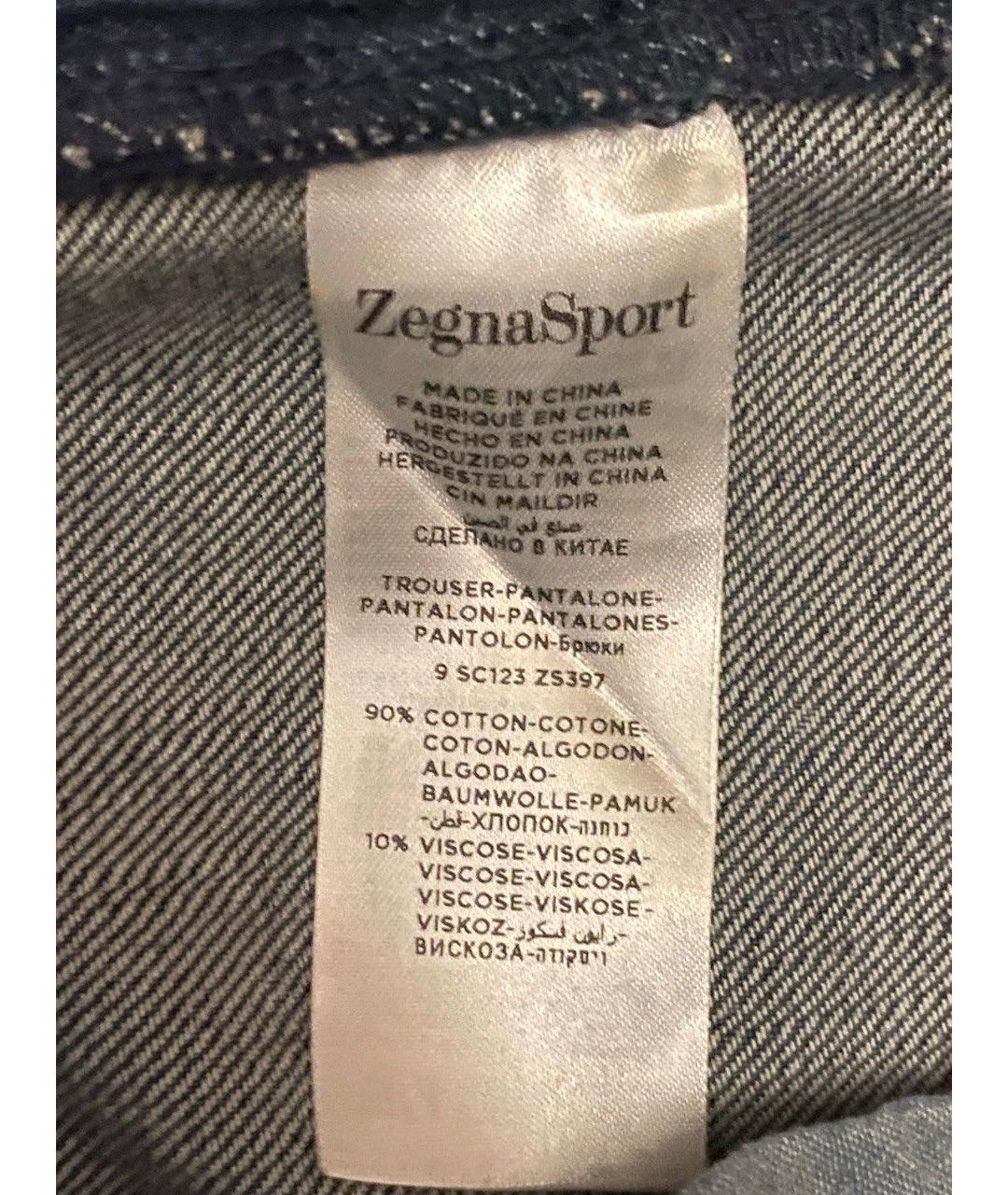 ZEGNA SPORT Синие хлопковые прямые джинсы, фото 8