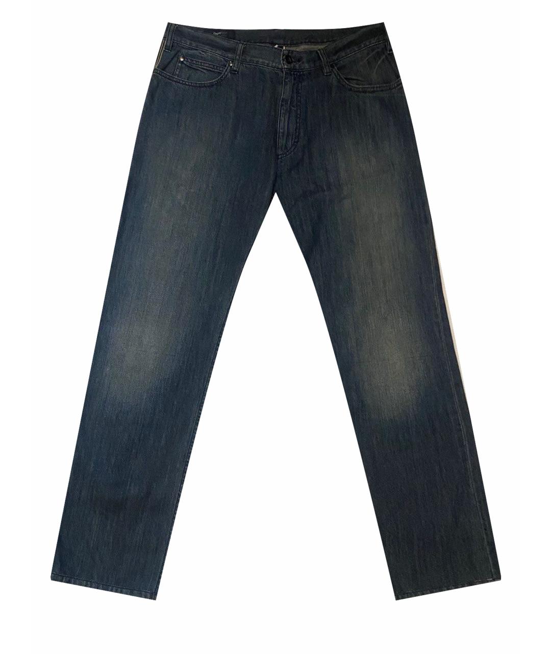 ZEGNA SPORT Синие хлопковые прямые джинсы, фото 1