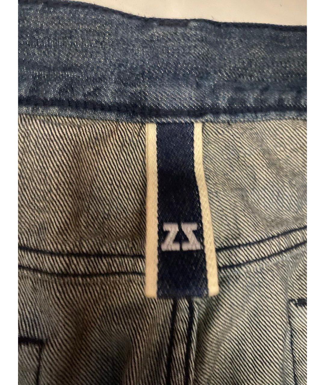 ZEGNA SPORT Синие хлопковые прямые джинсы, фото 4