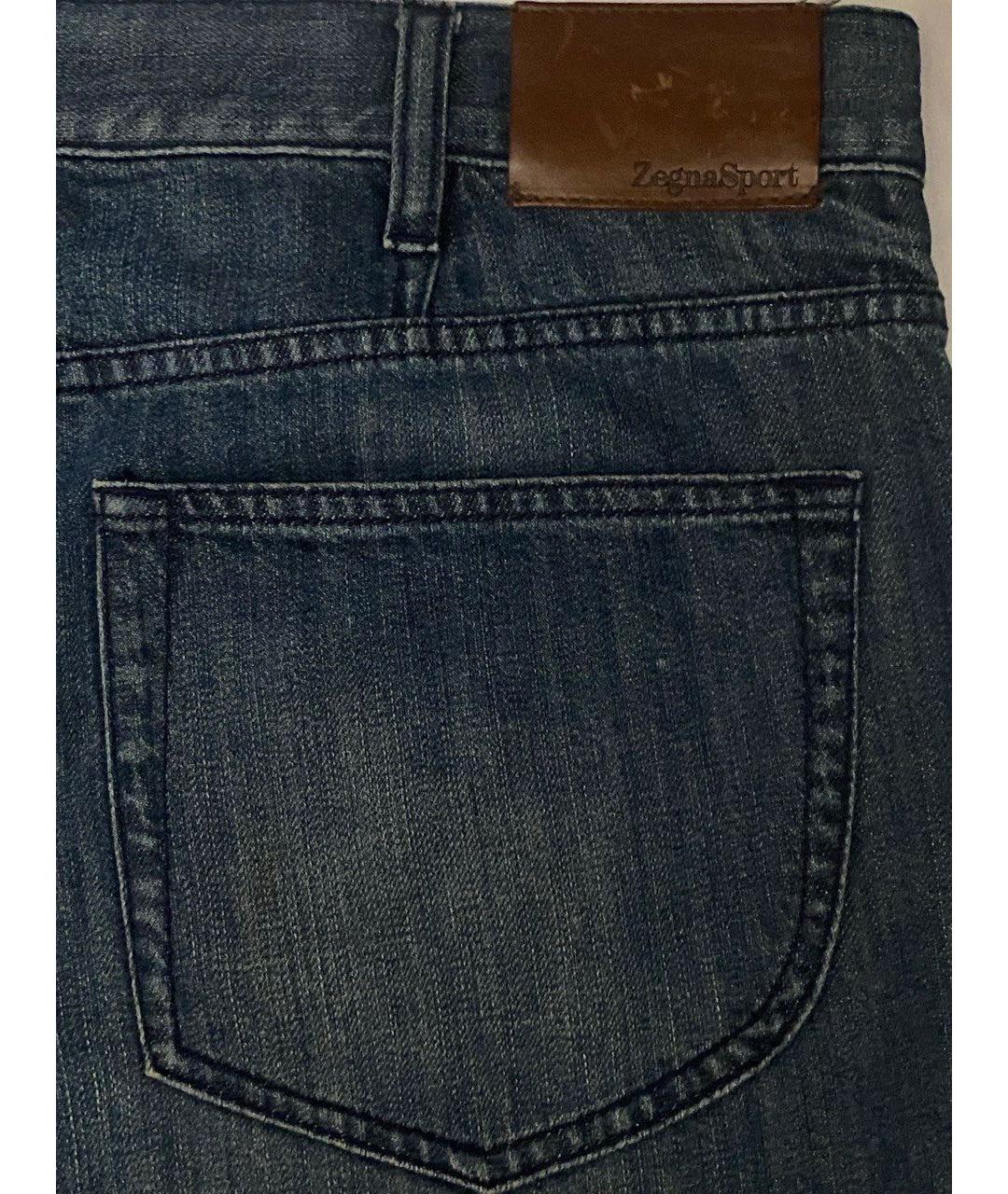 ZEGNA SPORT Синие хлопковые прямые джинсы, фото 7