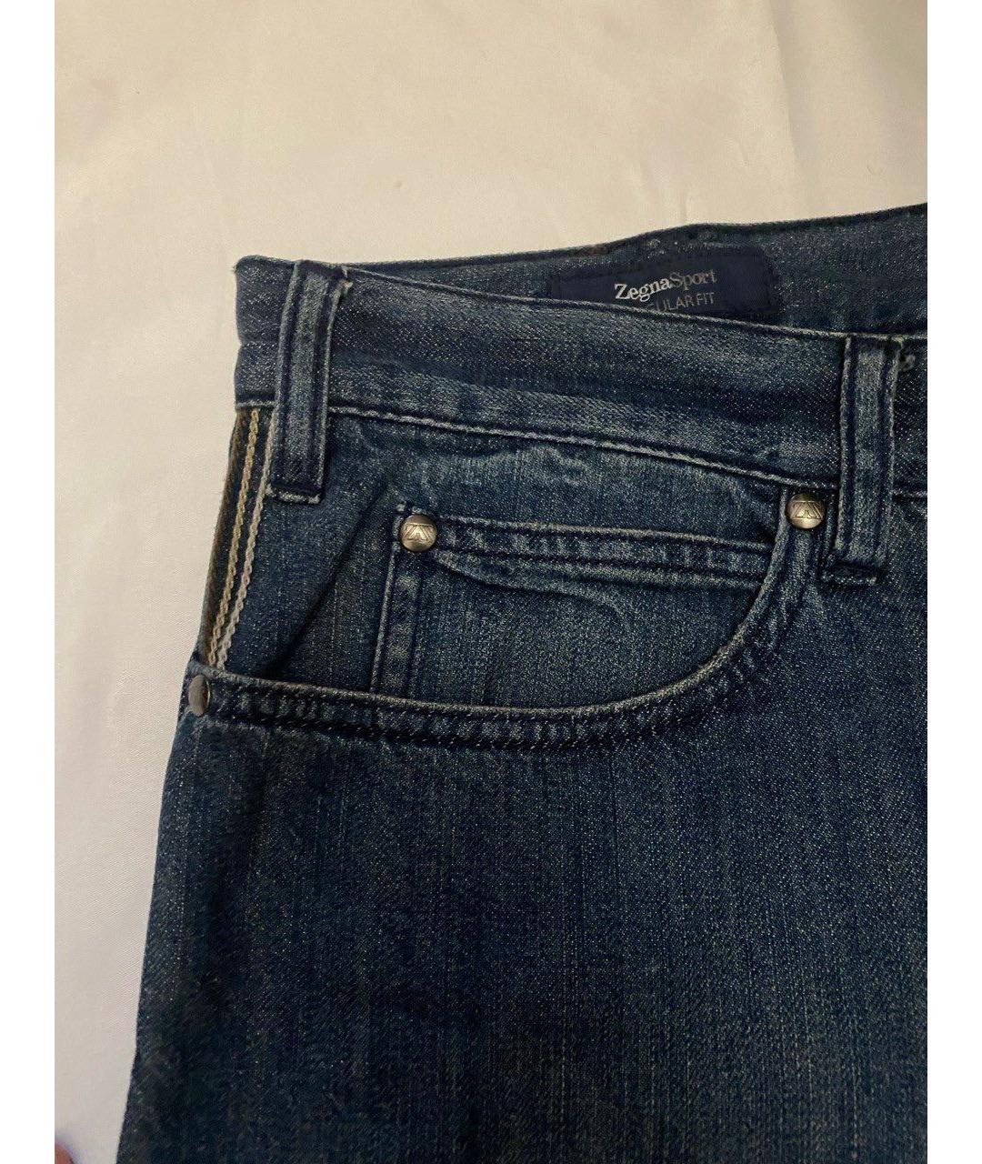 ZEGNA SPORT Синие хлопковые прямые джинсы, фото 2
