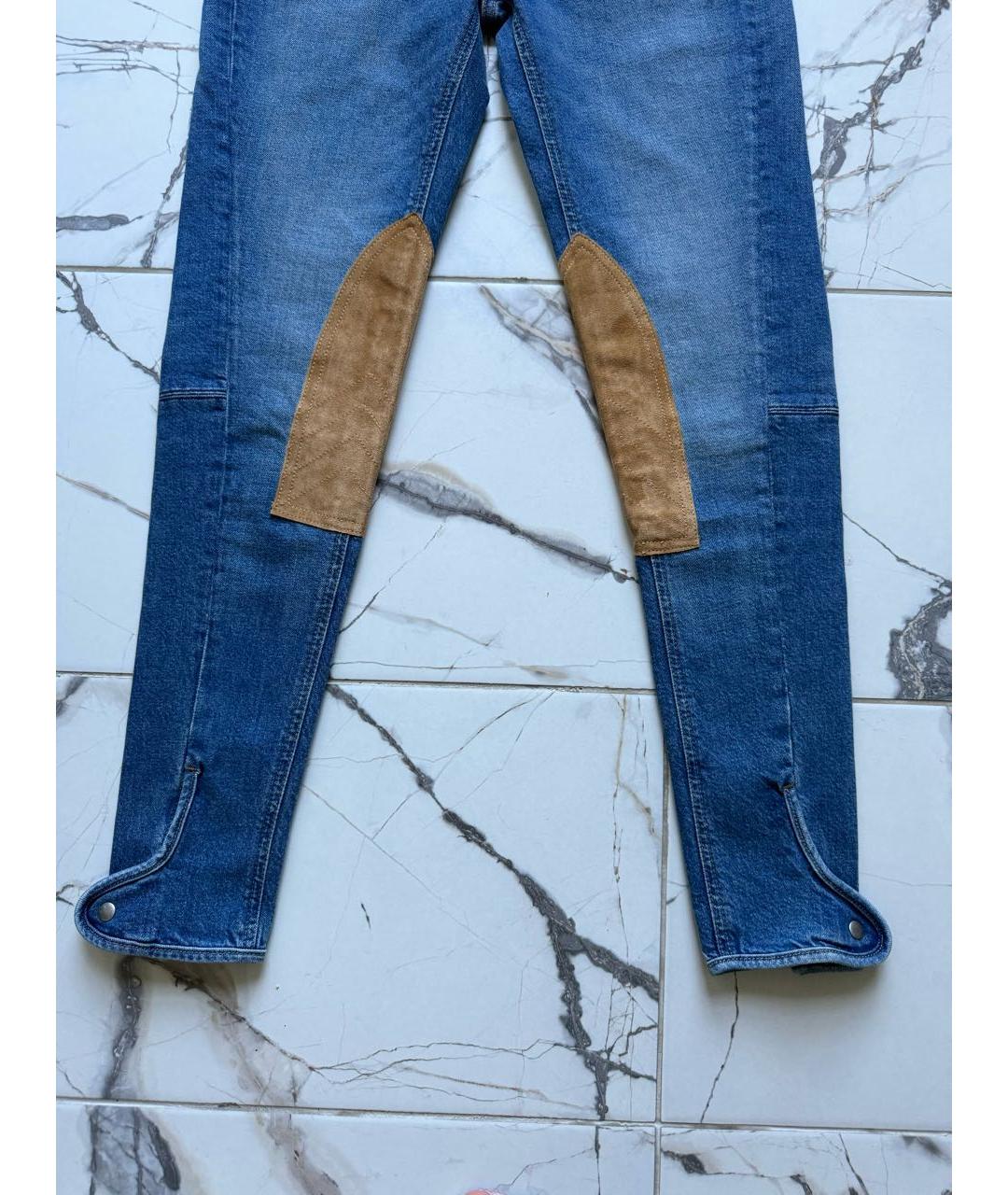 POLO RALPH LAUREN Голубые хлопко-эластановые джинсы слим, фото 3