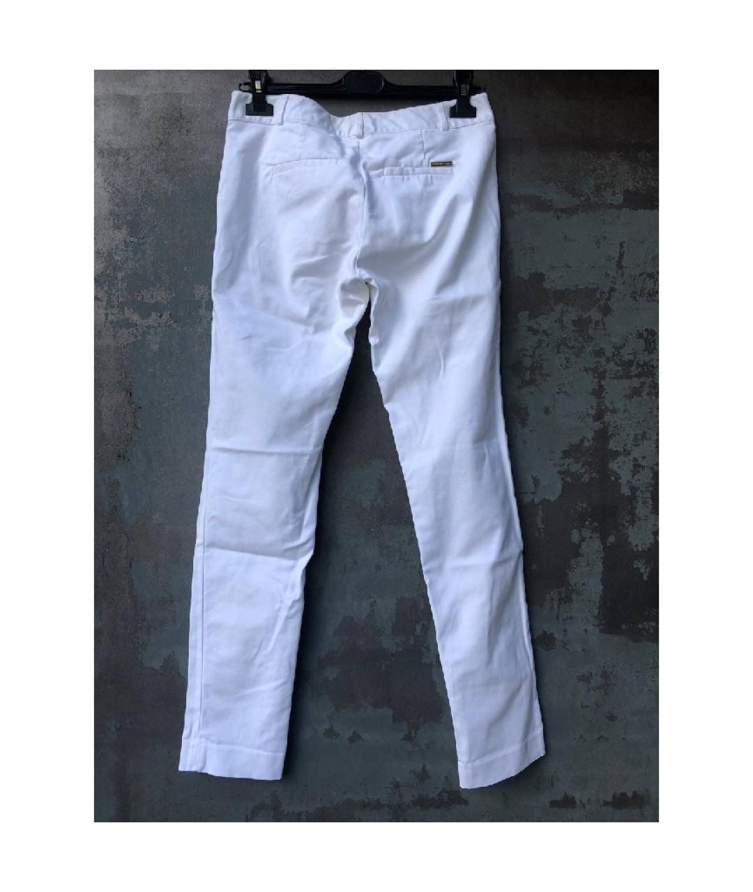 MICHAEL KORS Белые хлопковые прямые брюки, фото 4