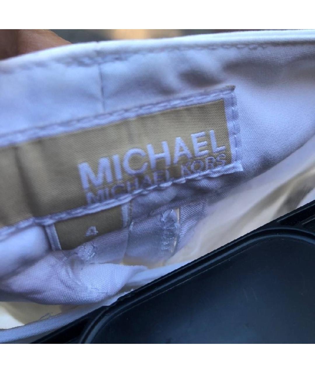 MICHAEL KORS Белые хлопковые прямые брюки, фото 6