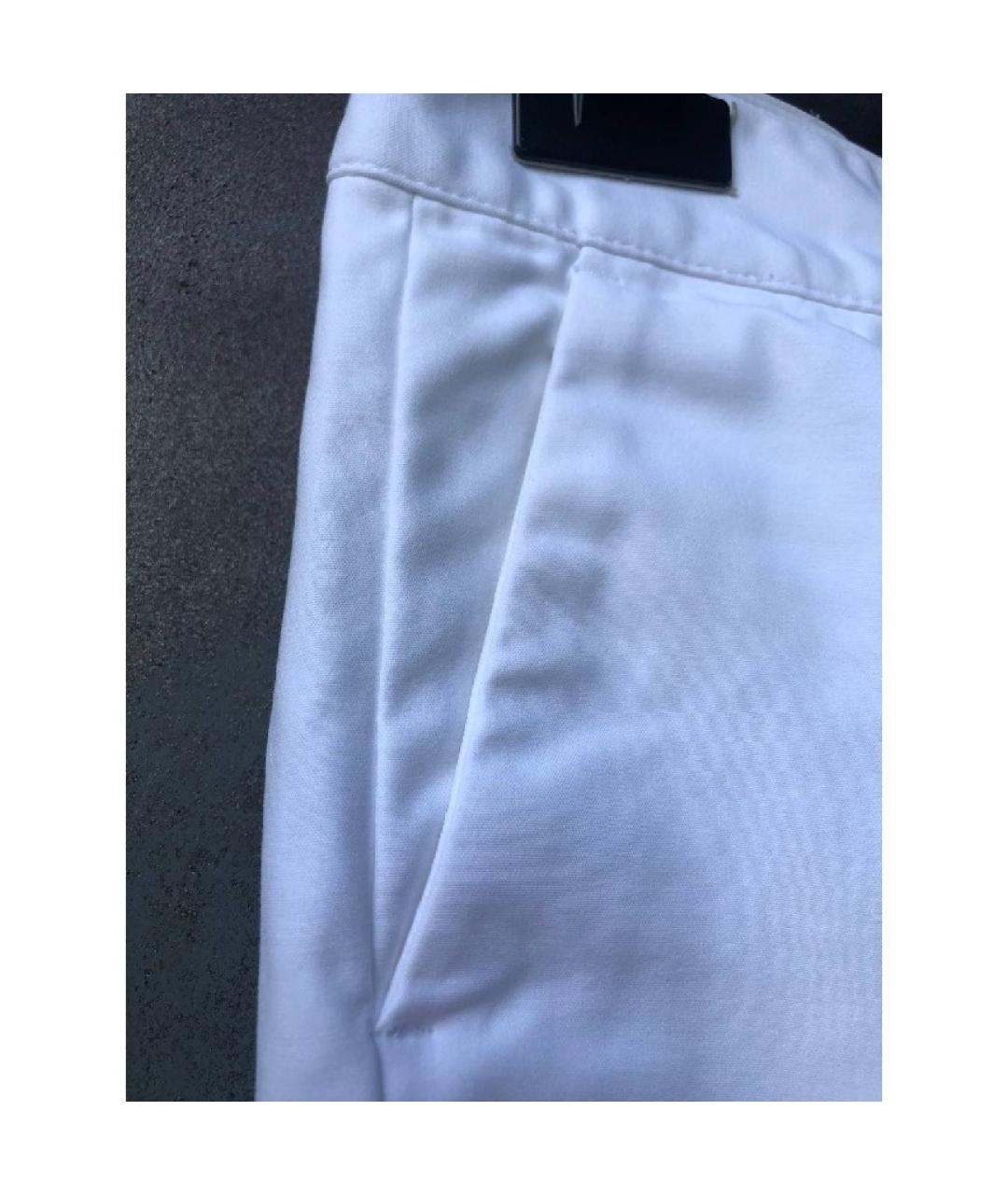MICHAEL KORS Белые хлопковые прямые брюки, фото 7
