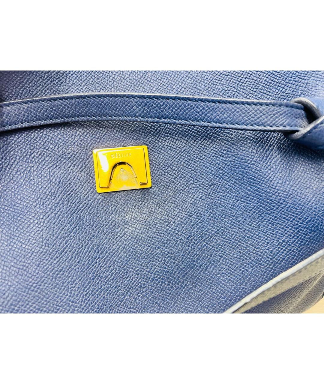 CELINE PRE-OWNED Синяя кожаная сумка тоут, фото 5