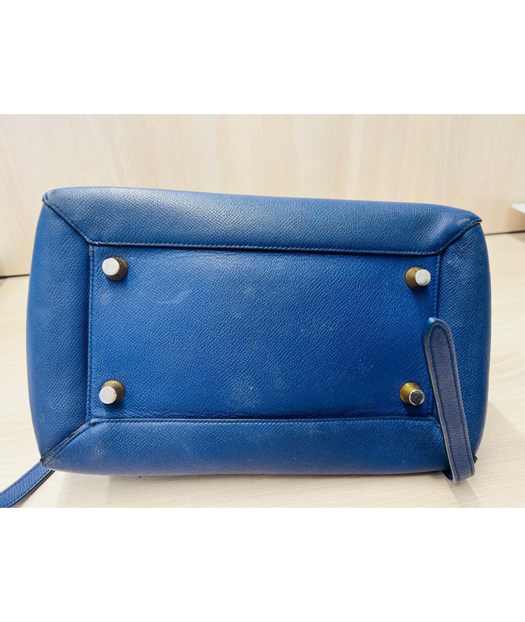 CELINE PRE-OWNED Синяя кожаная сумка тоут, фото 3