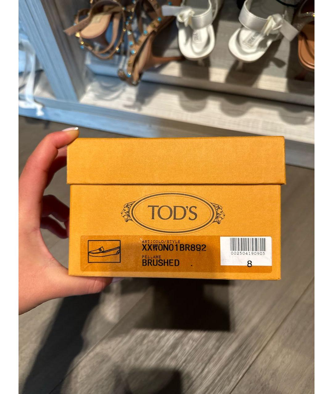 TOD'S Темно-синие кожаные лоферы, фото 6