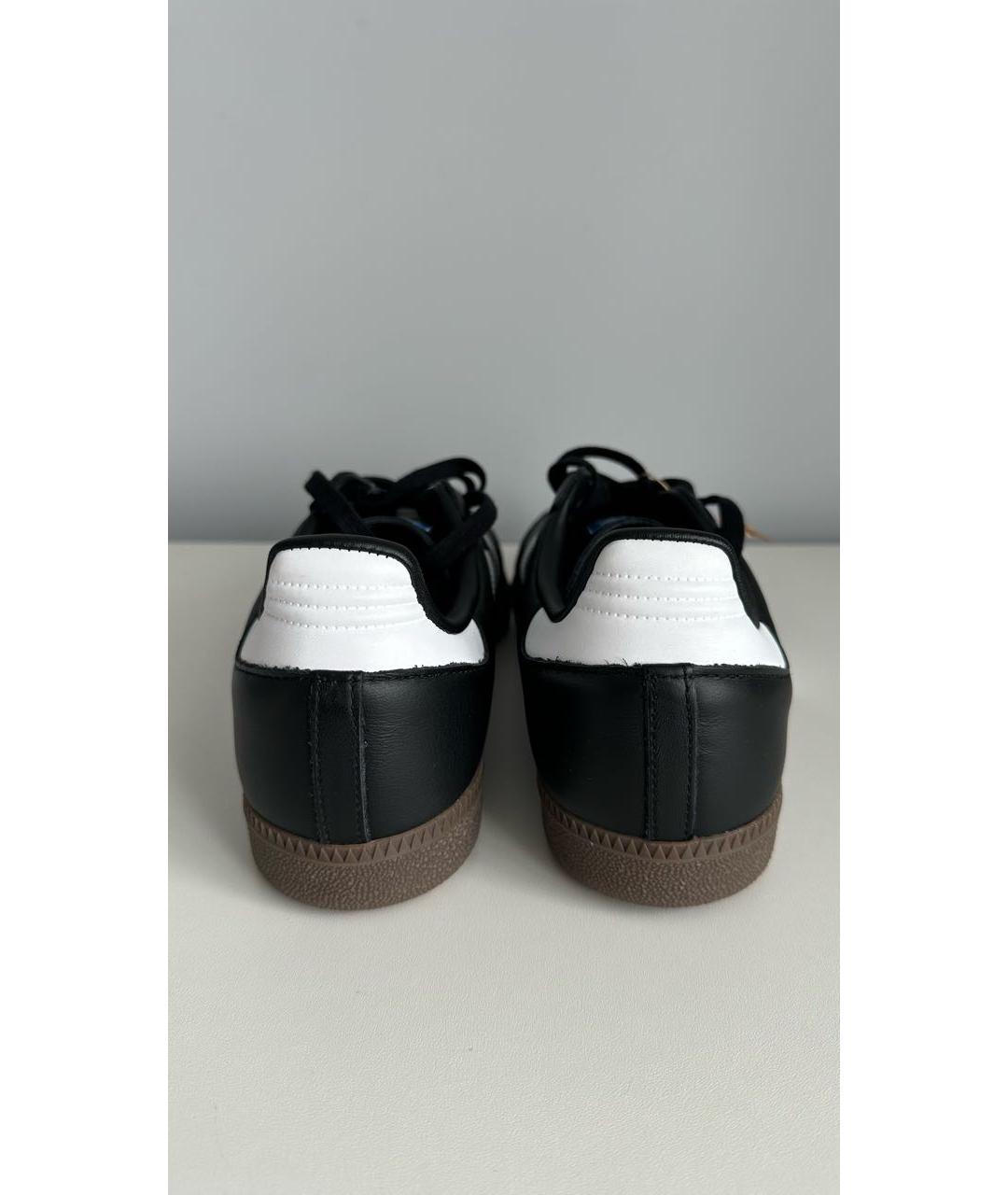 ADIDAS Черные кожаные низкие кроссовки / кеды, фото 4