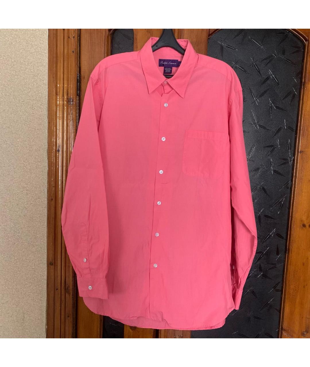 RALPH LAUREN PURPLE LABEL Розовая хлопковая кэжуал рубашка, фото 6