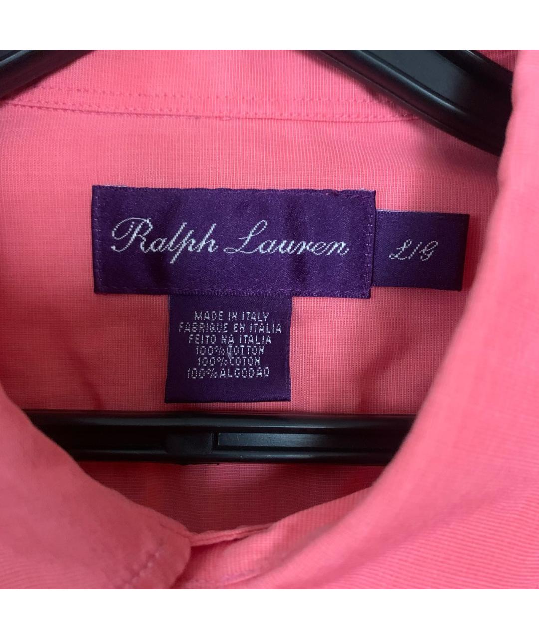 RALPH LAUREN PURPLE LABEL Розовая хлопковая кэжуал рубашка, фото 3