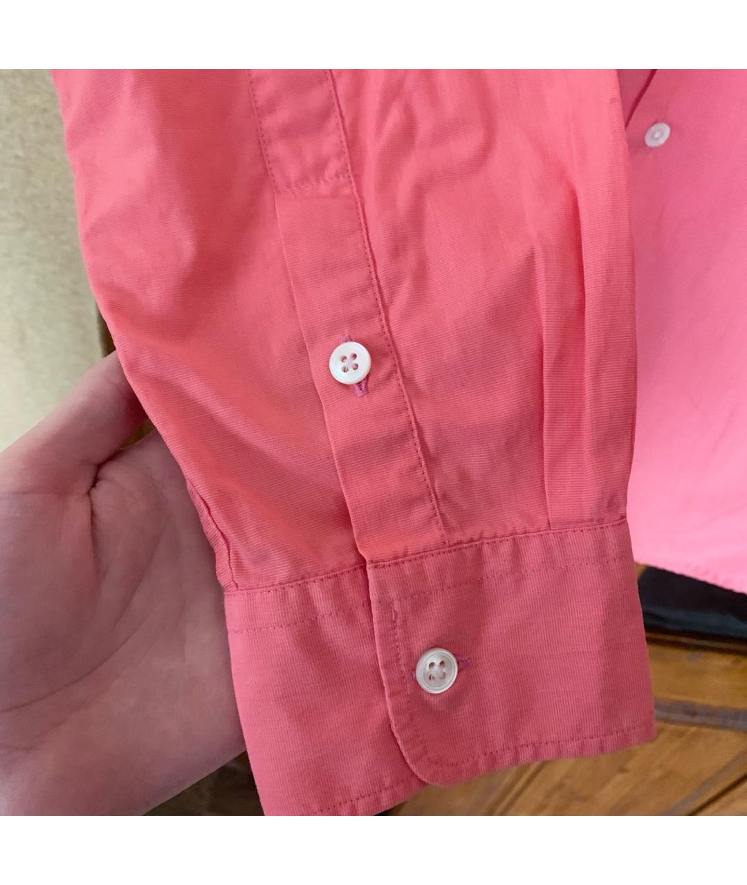RALPH LAUREN PURPLE LABEL Розовая хлопковая кэжуал рубашка, фото 4