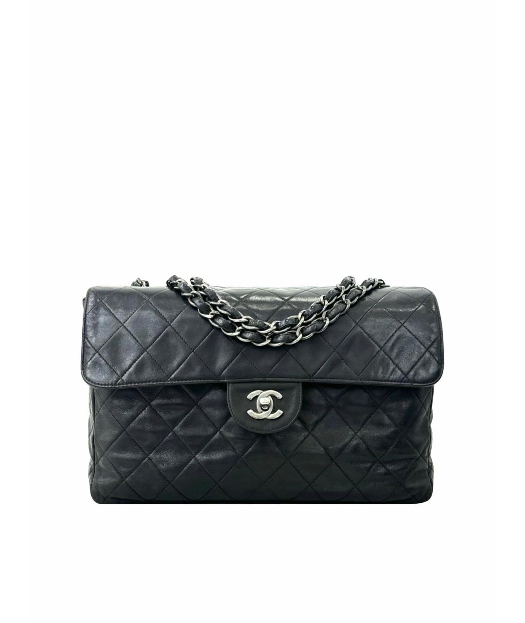 CHANEL PRE-OWNED Черная кожаная сумка через плечо, фото 1