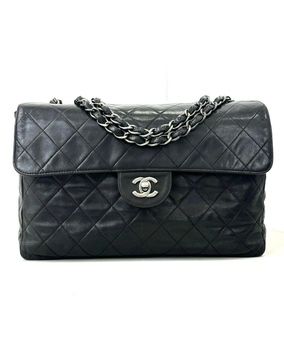 CHANEL PRE-OWNED Черная кожаная сумка через плечо, фото 9