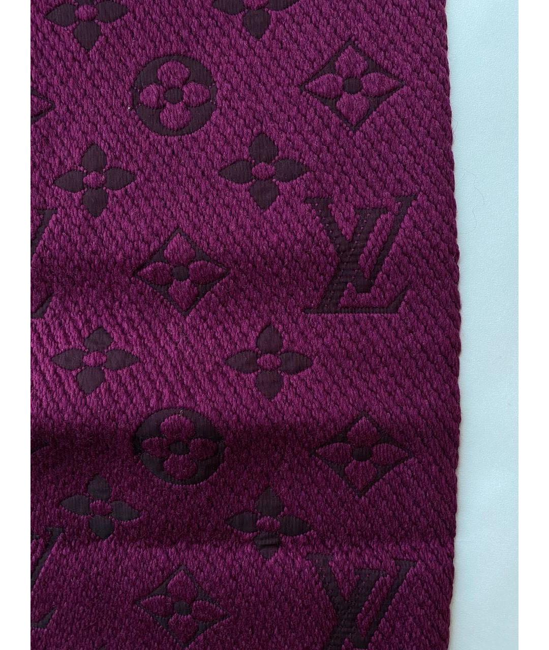 LOUIS VUITTON Фиолетовый шерстяной шарф, фото 2